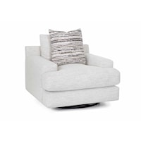 Contemporary Swivel Chair with Reversible Cushions