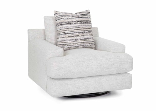 Contemporary Swivel Chair with Reversible Cushions