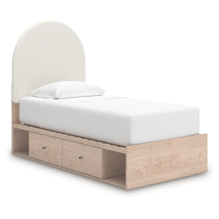 Twin Upholstered Panel Bed
