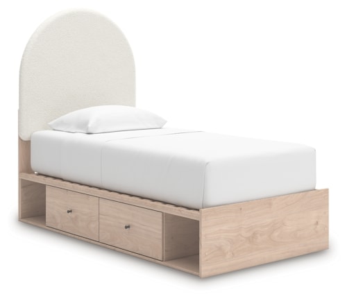 Twin Upholstered Panel Bed With Storage