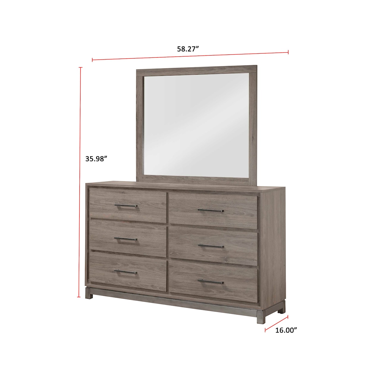 CM RIVER Dresser & Mirror Set