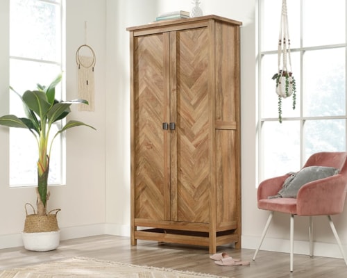 Farmhouse 2-Door Storage Cabinet with Adjustable Shelving