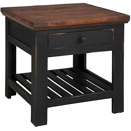 Farmhouse End Table with Drawer