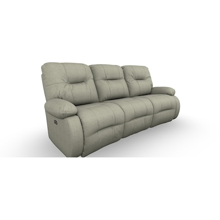 Casual Power Reclining Sofa with Power Tilt Headrest