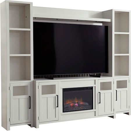 Farmhouse Entertainment Wall with Fireplace