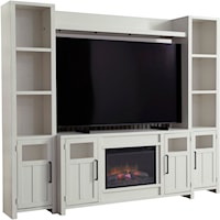 Farmhouse Entertainment Wall with Fireplace
