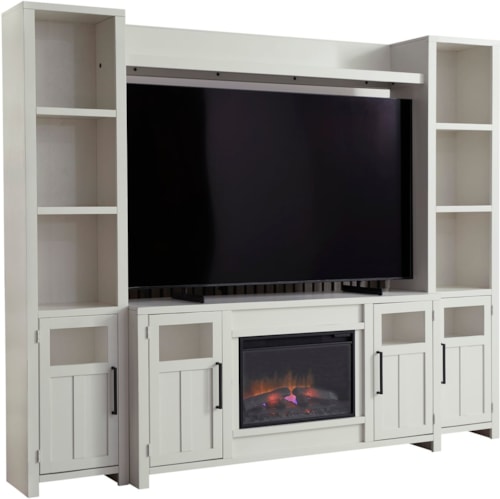 Farmhouse Entertainment Wall with Fireplace