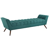 Response Upholstered Fabric Accent Bench - Teal