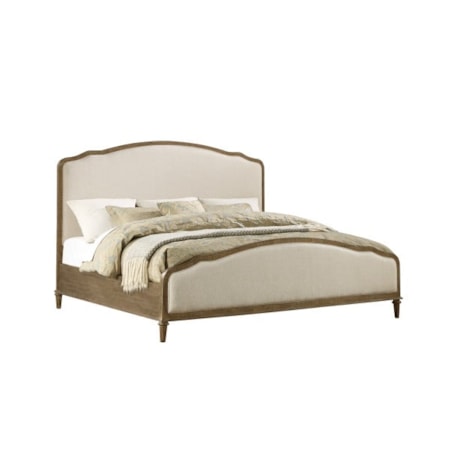 Queen Arched Panel Bed with Upholstery