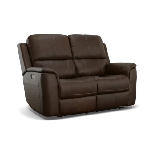 Casual Power Reclining Loveseat with Power Headrest and Power Lumbar Support
