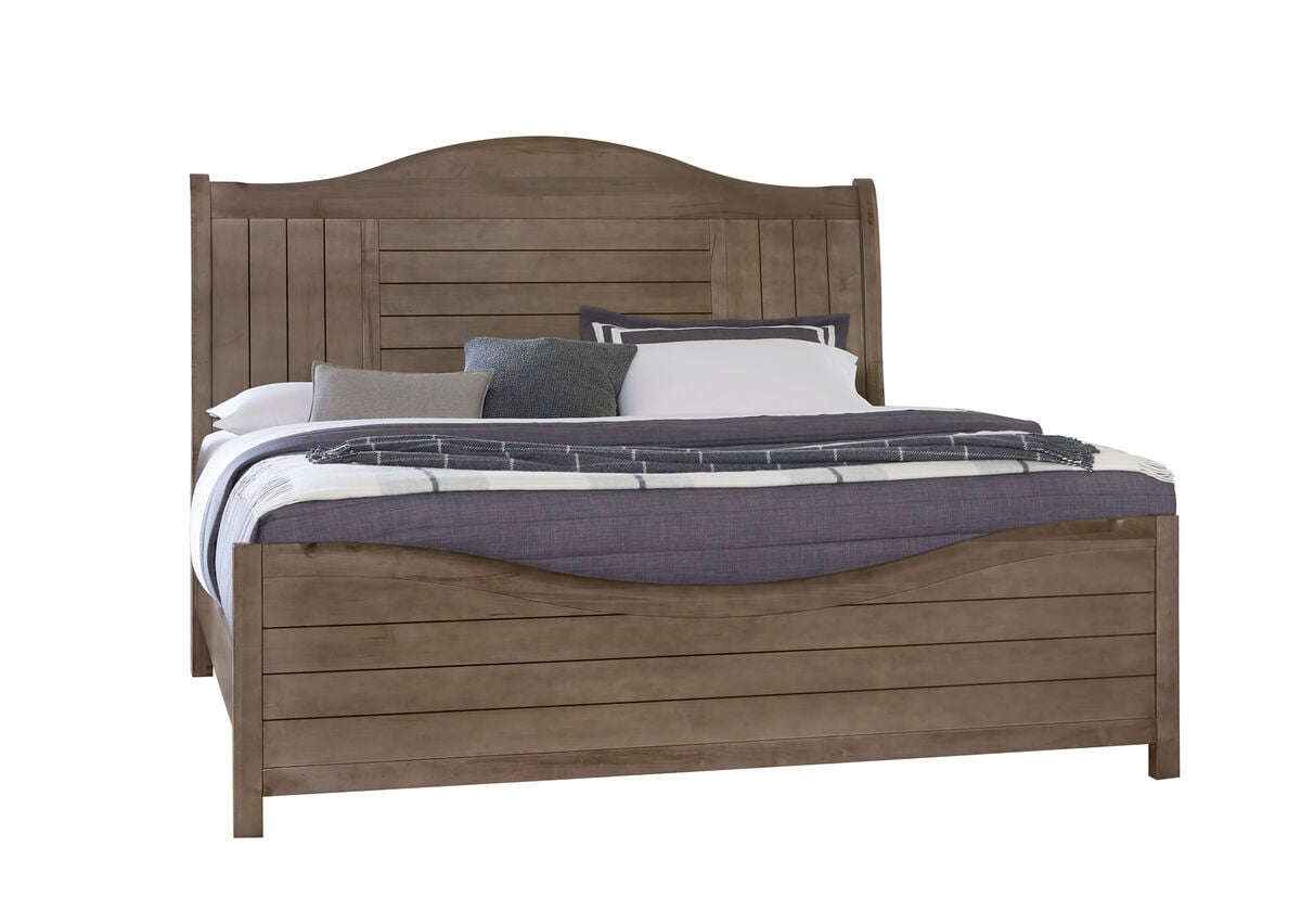Vaughan-Bassett Cool Farmhouse 4-Piece Queen Sleigh Bedroom Set