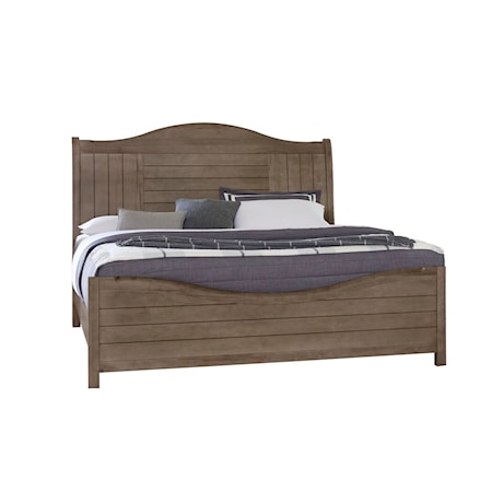 King Sleigh Bed with Metal Slats