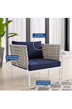 Modway Harmony 7 Piece Outdoor Patio Aluminum Sectional Sofa Set