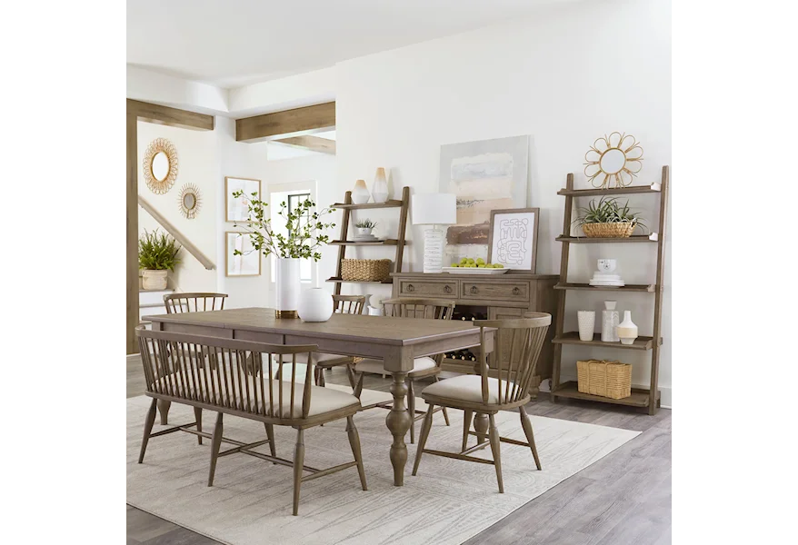 Americana Farmhouse Six-Piece Rectangular Dining Set by Liberty Furniture at VanDrie Home Furnishings