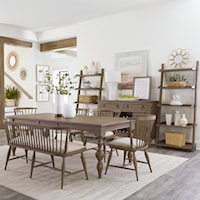 6-Piece Transitional Dining Set with Leaf Insert