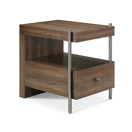 1-Drawer Rectangular End Table