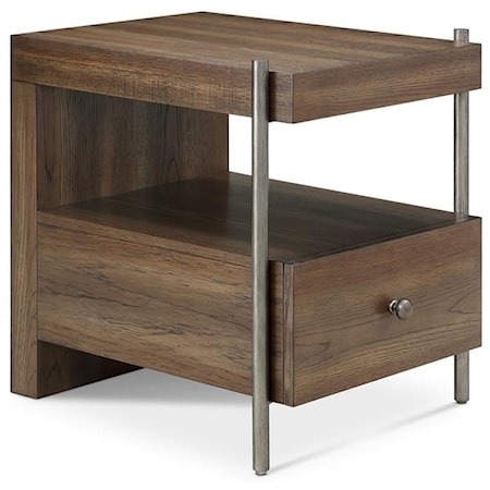 1-Drawer Rectangular End Table