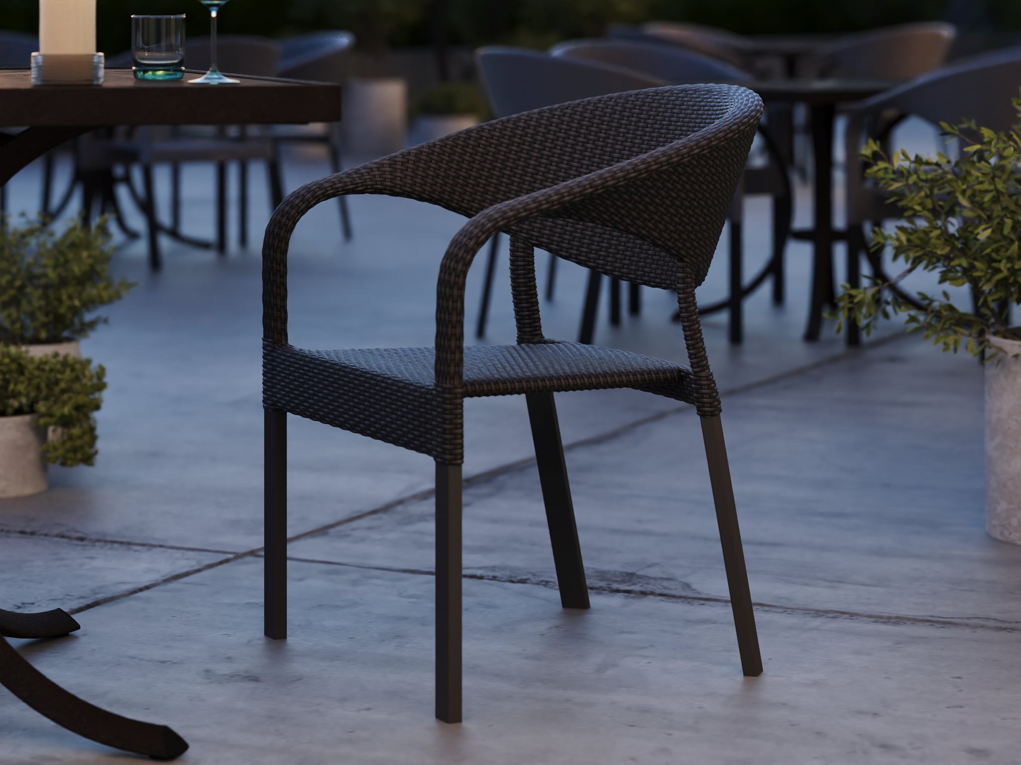 Stackable Woven Dining Chair