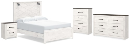 Queen Panel Bed, Dresser, Chest And Nightstand