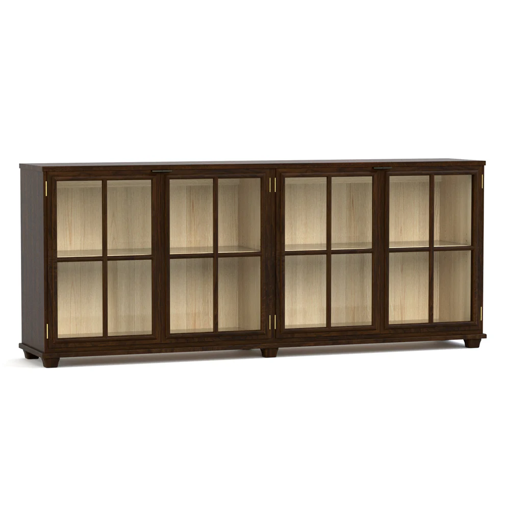 Modern Rustic 4-Door Server with Adjustable Shelves