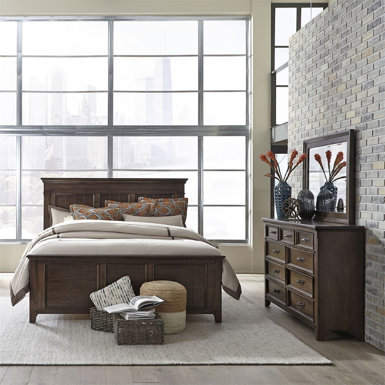 Liberty Furniture Saddlebrook Queen Panel Bedroom Group