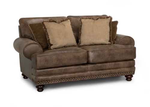 Traditional Loveseat with Nail-Head Trim