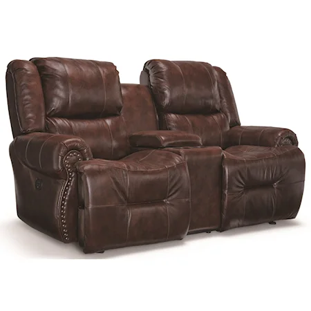 Power Space Saver Reclining Console Loveseat with Power Headrests and USB Ports