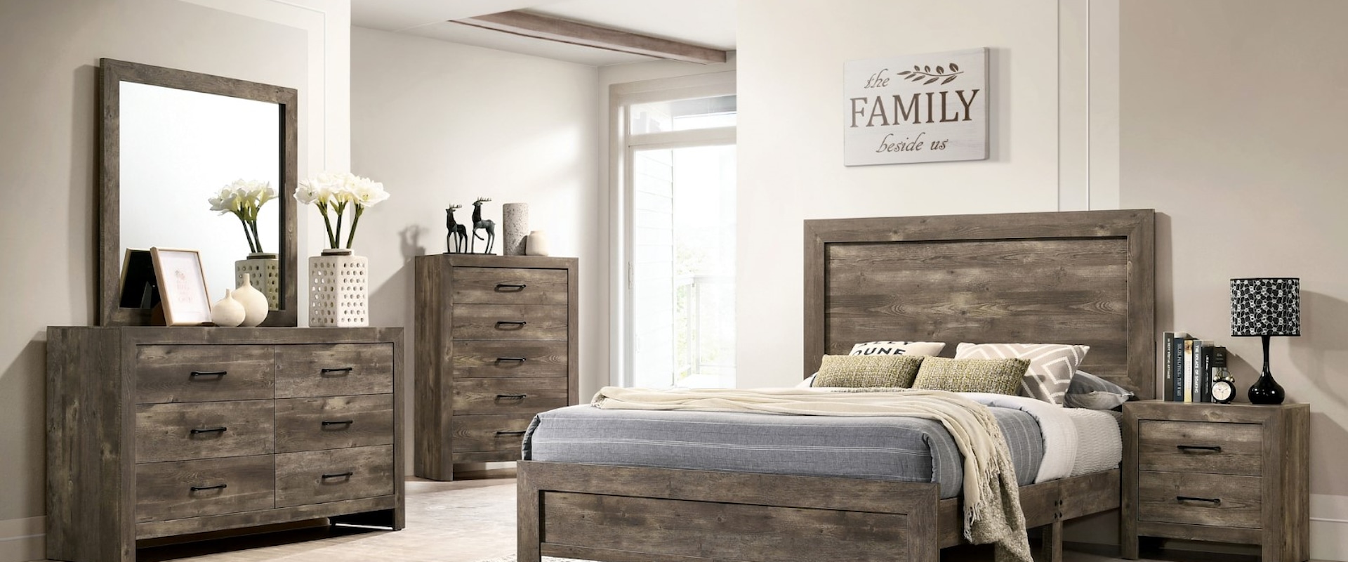 Rustic 4-Piece Queen Bedroom Set