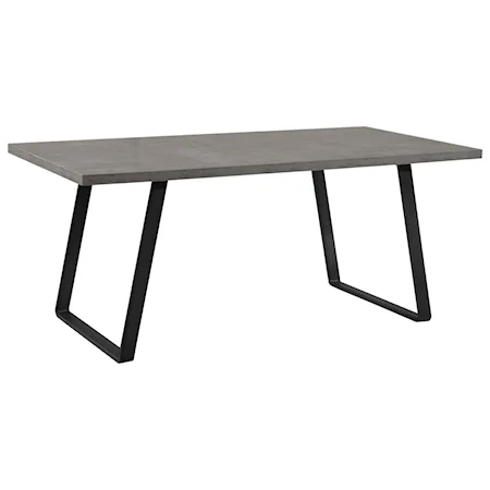 Contemporary Dining Table in Grey Powder Coated Finish with Cement Gray Top