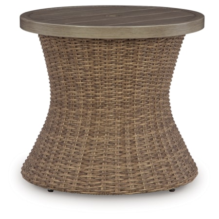 Round End Table W/Umb Opt