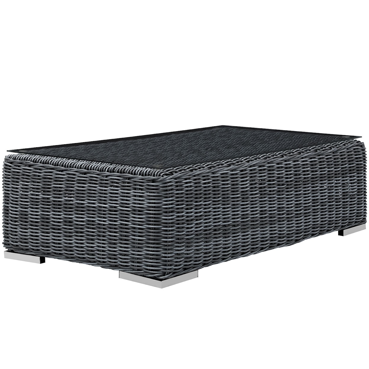 Modway Summon Outdoor Glass Top Coffee Table