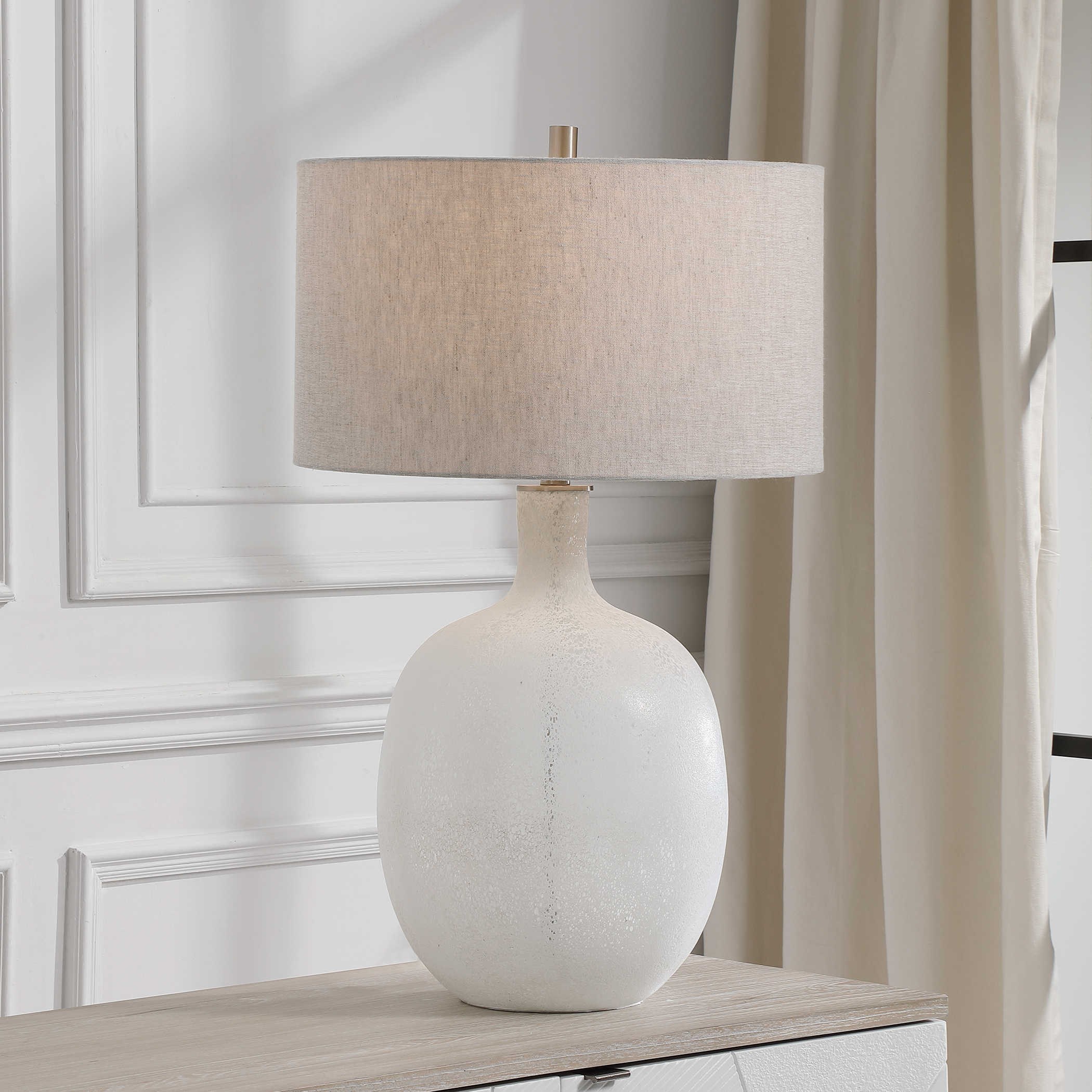 Uttermost Table Lamps Whiteout Mottled Glass Table Lamp