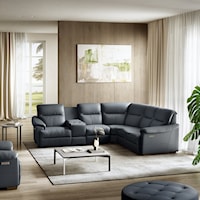 Potenza L-Shaped Curved Sectional with Cupholders