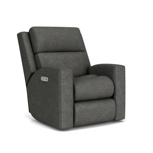 Contemporary Power Recliner with Power Headrest & Lumbar