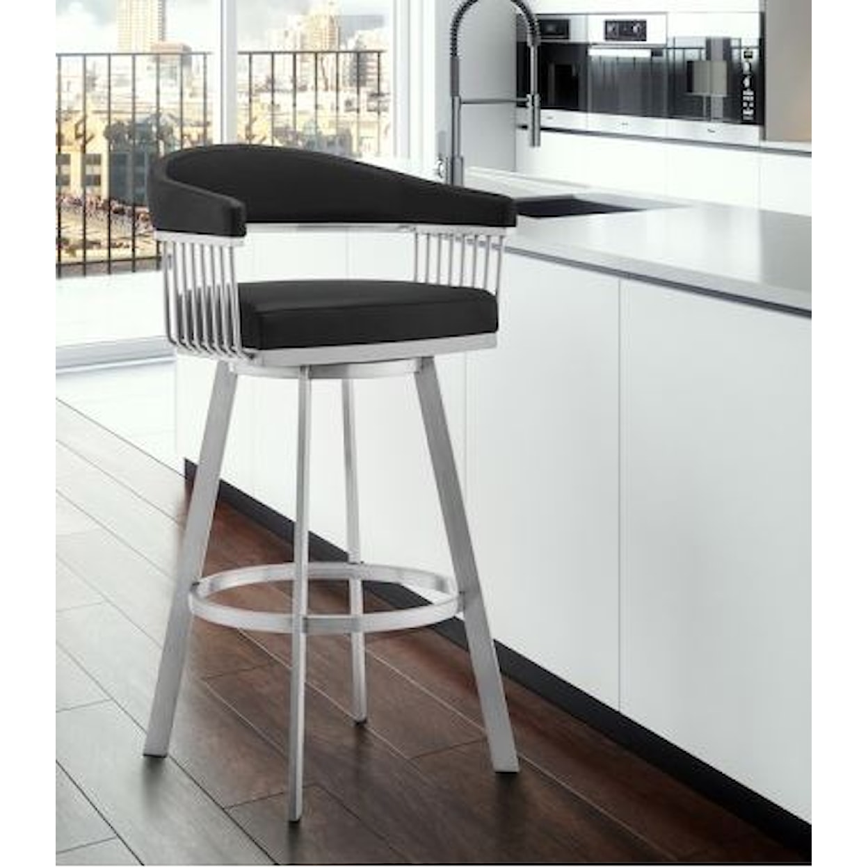 Armen Living Chelsea Swivel Bar Stool