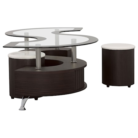 Buckley 3-piece Coffee Table and Stools Set