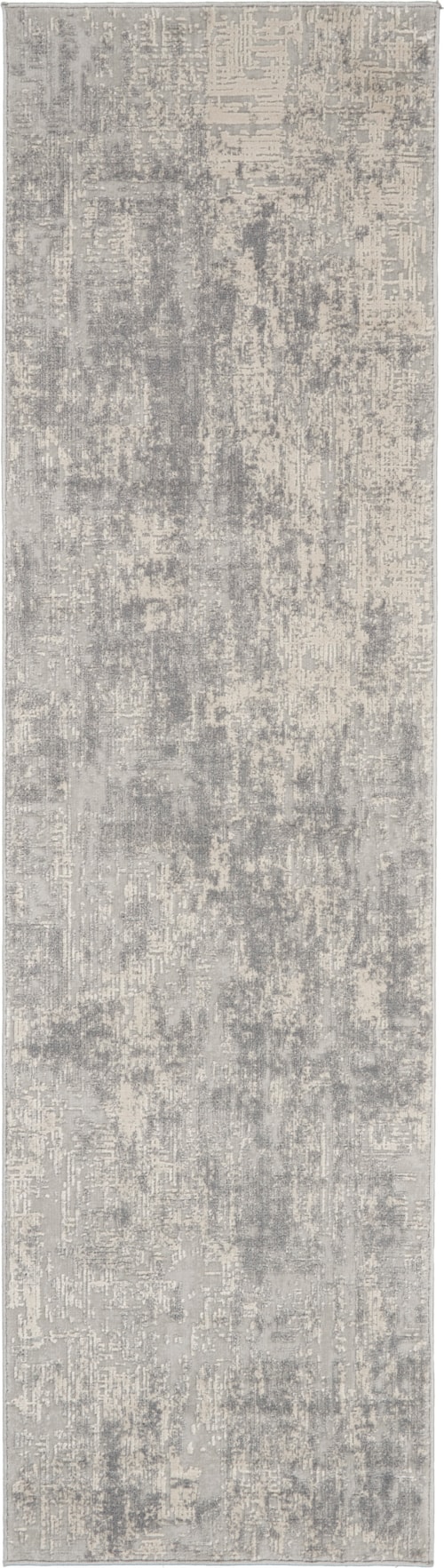 2'2" x 7'6" Ivory/Silver Runner Rug