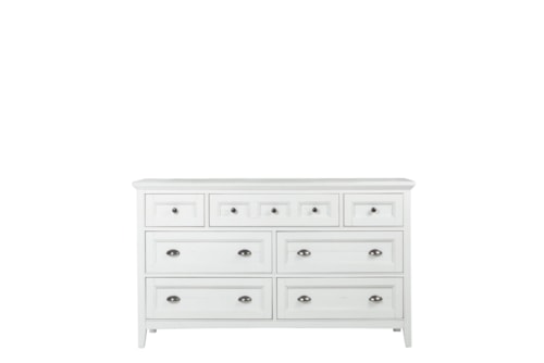 Coastal 7-Drawer Dresser with Felt-Lined Drawers