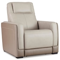 Two-Tone Leather Match Power Recliner