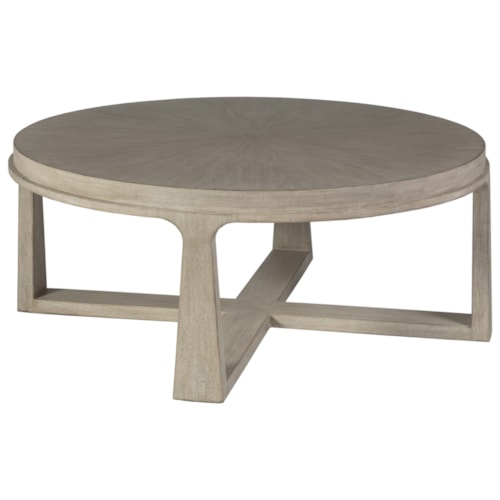 Rousseau Contemporary Round Wood Cocktail Table