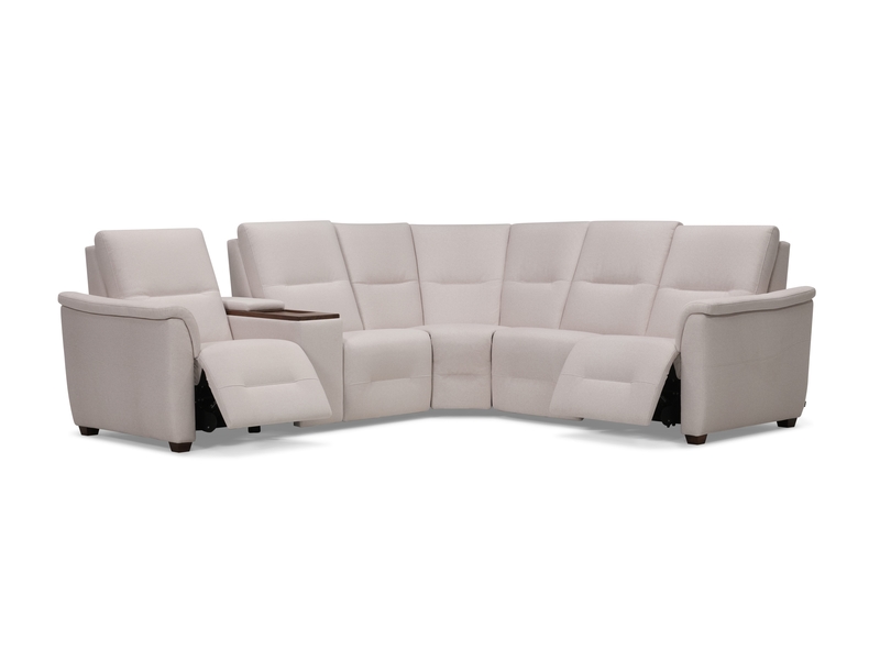4-Seat Corner Curve Oxford Console Sectional