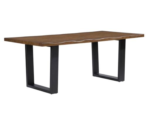 Contemporary 78" Live-Edge Dining Table with Sled Base
