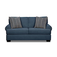 Contemporary Loveseat with Rolled Arms