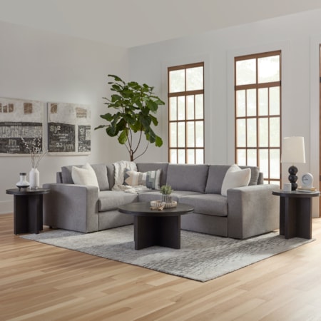 Wide-Arm 4-Seat Sectional Sofa