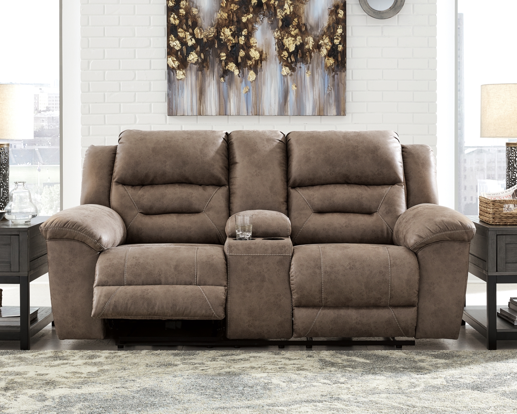 Dbl Rec Loveseat W/Console