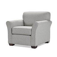 Casual Chair with Tapered Arms and Legs