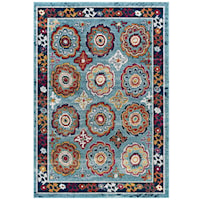 Odile Distressed Floral Moroccan Trellis 8x10 Area Rug