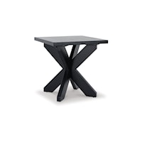 Contemporary Square End Table in Black Finish