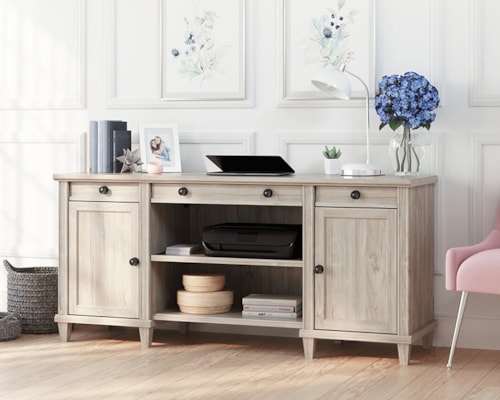 Transitional Storage Credenza with Adjustable Printer Shelf