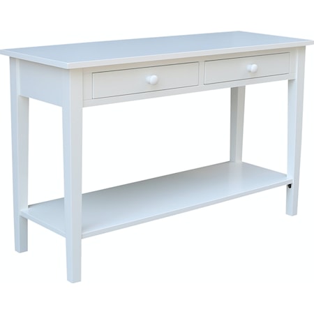 Spencer Farmhouse 2-Drawer Sofa Table - Pure White